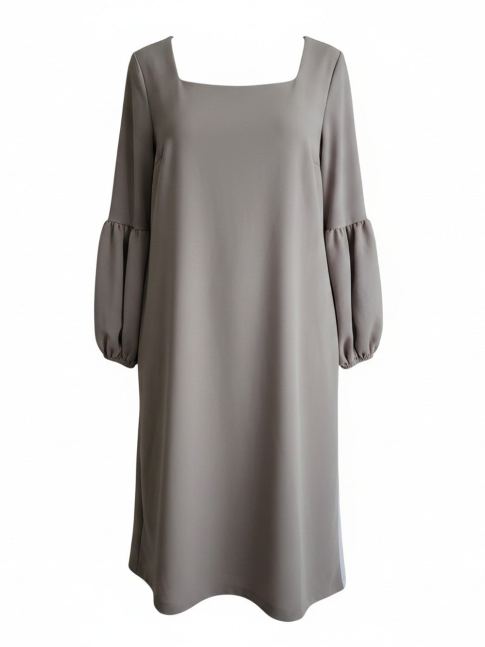 NWT Taupe Square-Neck 3/4  Sleeve Balloon Aline Dress Size 2X
